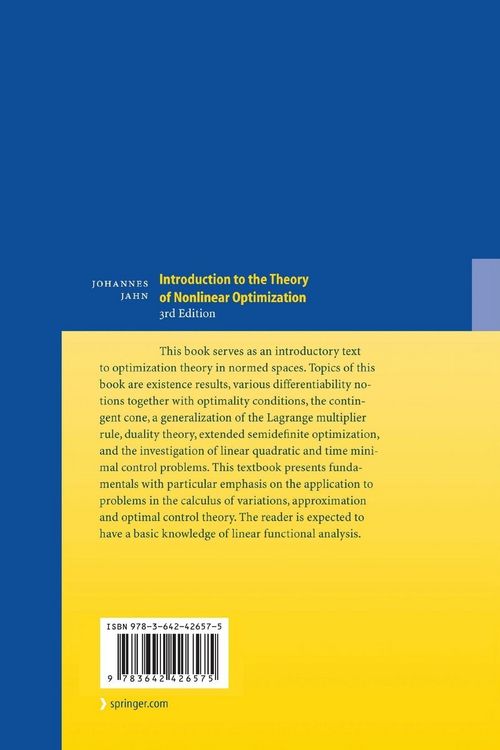 Produktbild: Introduction to the Theory of Nonlinear Optimization