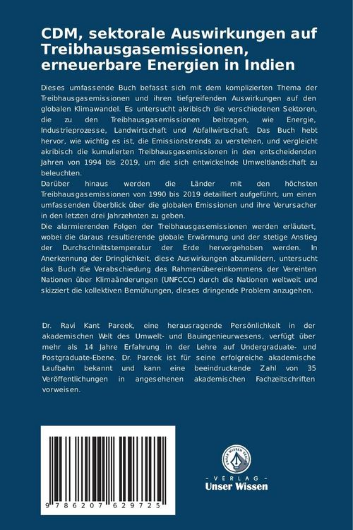 Produktbild: CDM, sektorale Auswirkungen auf Treibhausgasemissionen, erneuerbare Energien in Indien