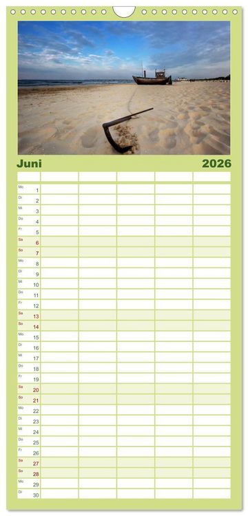 Produktbild: Familienplaner 2026 - Ostsee Sehnsucht mit 5 Spalten (Wandkalender, 21 x 45 cm) CALVENDO
