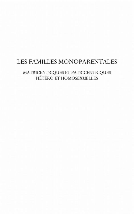Produktbild: Les familles monoparentales - matricentriques et patricentri