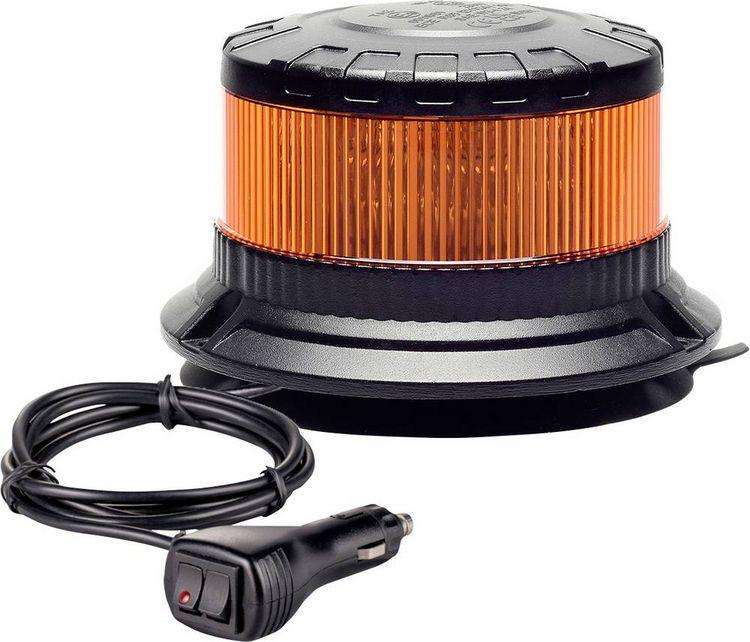 Produktbild: Berger & Schr&ouml;ter Rundumleuchte SM828-HH 12 V &uuml;ber Steckernetzteil Festmontage, Magnetfu&szlig; Orange