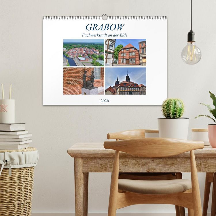 Produktbild: Grabow - Fachwerkstadt an der Elde (Wandkalender 2026 DIN A3 quer), CALVENDO Monatskalender