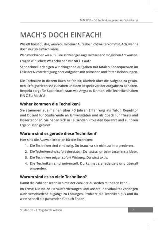 Produktbild: Mach's! &ndash; 50 Techniken gegen Aufschieberei