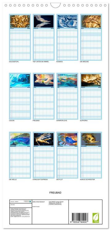 Produktbild: Familienplaner 2026 - FREUBAD mit 5 Spalten (Wandkalender, 21 x 45 cm) CALVENDO