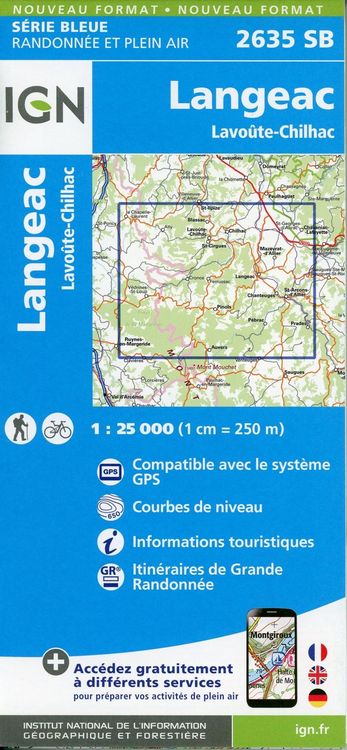 Produktbild: Langeac-Lavo&ucirc;te-Chilhac 1:25 000
