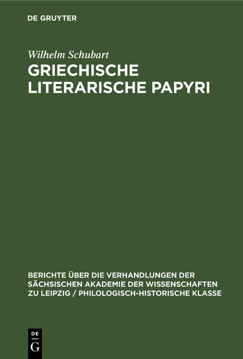 Produktbild: Griechische literarische Papyri