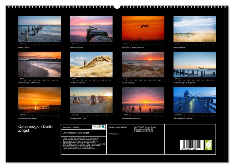 Produktbild: Ostseeregion Dar&szlig;-Zingst (hochwertiger Premium Wandkalender 2026 DIN A2 quer), Kunstdruck in Hochglanz