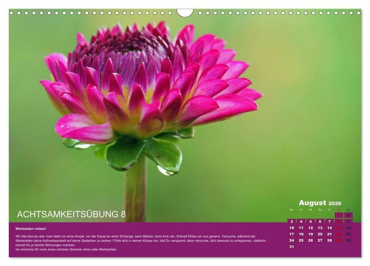 Produktbild: Achtsamkeit, 12 &Uuml;bungen zu mehr Achtsamkeit. (Wandkalender 2026 DIN A3 quer), CALVENDO Monatskalender