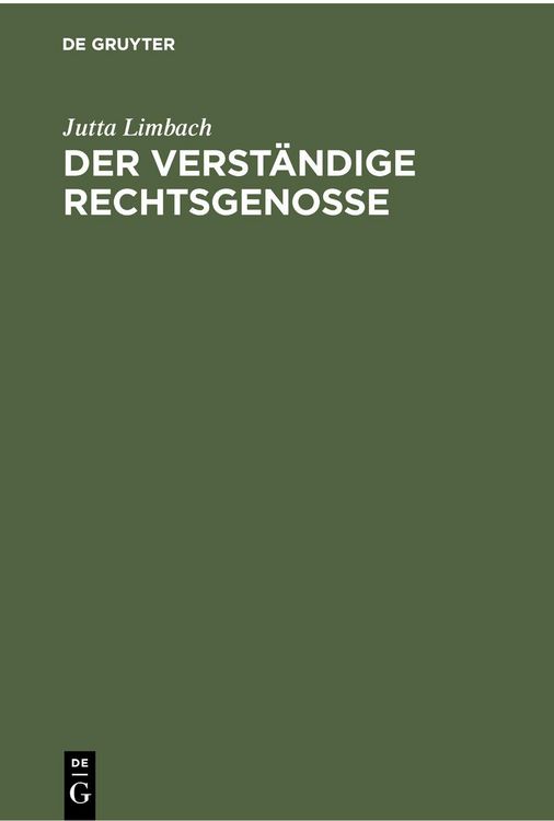 Produktbild: Der verst&auml;ndige Rechtsgenosse