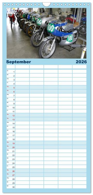 Produktbild: Familienplaner 2026 - Sachsenring Classic mit 5 Spalten (Wandkalender, 21 x 45 cm) CALVENDO