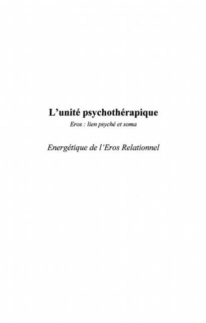 Produktbild: L'unite psychotherapique