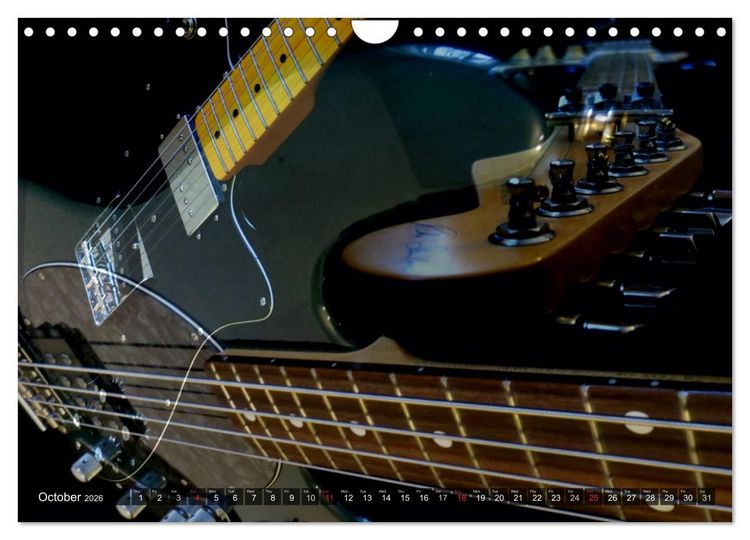 Produktbild: ROCK GUITARS Snapshots (Wall Calendar 2026 DIN A4 landscape), CALVENDO 12 Month Wall Calendar