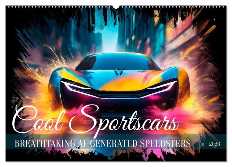 Produktbild: COOL SPORTSCARS Breathtaking AI-generated speedsters (Wall Calendar 2026 DIN A2 landscape), CALVENDO 12 Month Wall Calendar