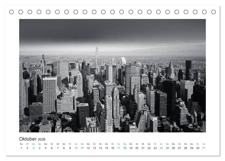 Produktbild: New York in schwarz weiss (Tischkalender 2026 DIN A5 quer), CALVENDO Monatskalender