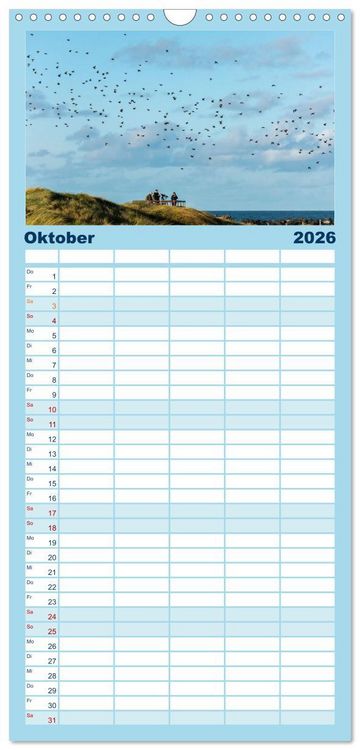 Produktbild: Familienplaner 2026 - V&ouml;gel im Flug - Akrobaten der L&uuml;fte mit 5 Spalten (Wandkalender, 21 x 45 cm) CALVENDO