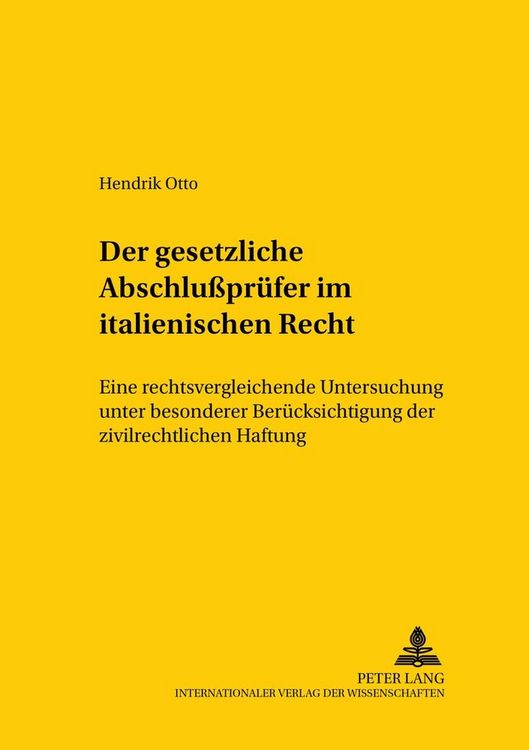 Produktbild: Der gesetzliche Abschlusspr&uuml;fer im italienischen Recht