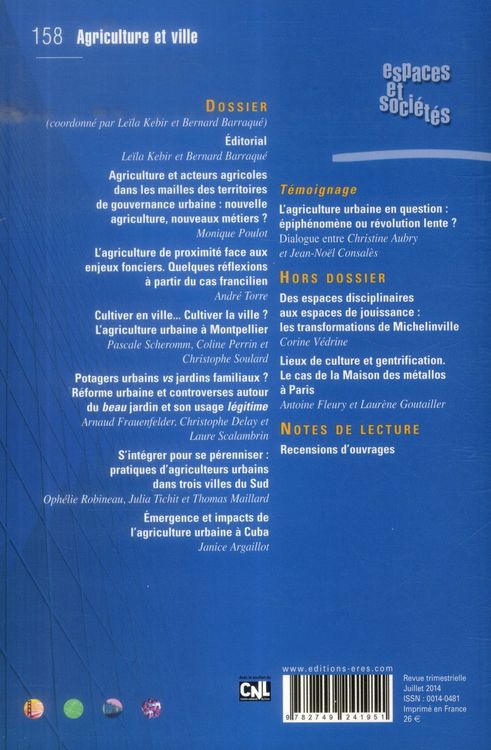 Produktbild: Agriculture et ville
