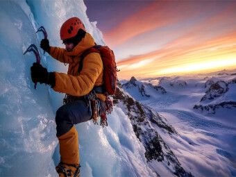 Produktbild: CALVENDO Puzzle Eiswandklettern - die Herausforderung f&uuml;r starke Nerven | 1000 Teile Lege-Gr&ouml;&szlig;e 64x48cm Foto-Puzzle f&uuml;r gl&uuml;ckliche Stunden