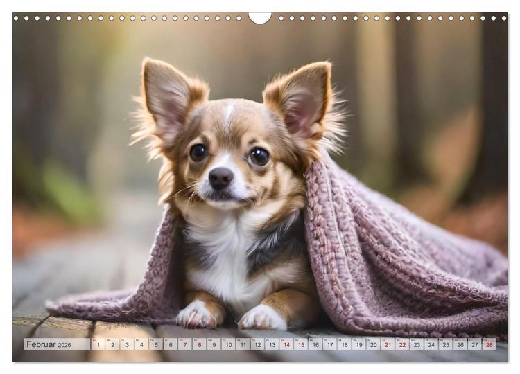 Produktbild: Chihuahuas - Kleine Hunde - gro&szlig;e Temperamentb&uuml;ndel (Wandkalender 2026 DIN A3 quer), CALVENDO Monatskalender