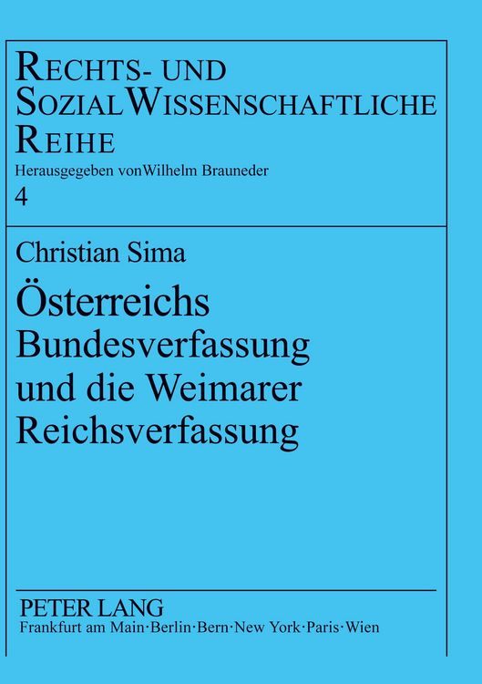 Produktbild: &Ouml;sterreichs Bundesverfassung und die Weimarer Reichsverfassung