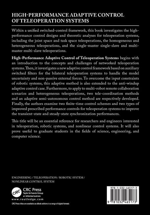 Produktbild: High-Performance Adaptive Control of Teleoperation Systems