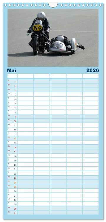 Produktbild: Familienplaner 2026 - Sachsenring Classic mit 5 Spalten (Wandkalender, 21 x 45 cm) CALVENDO