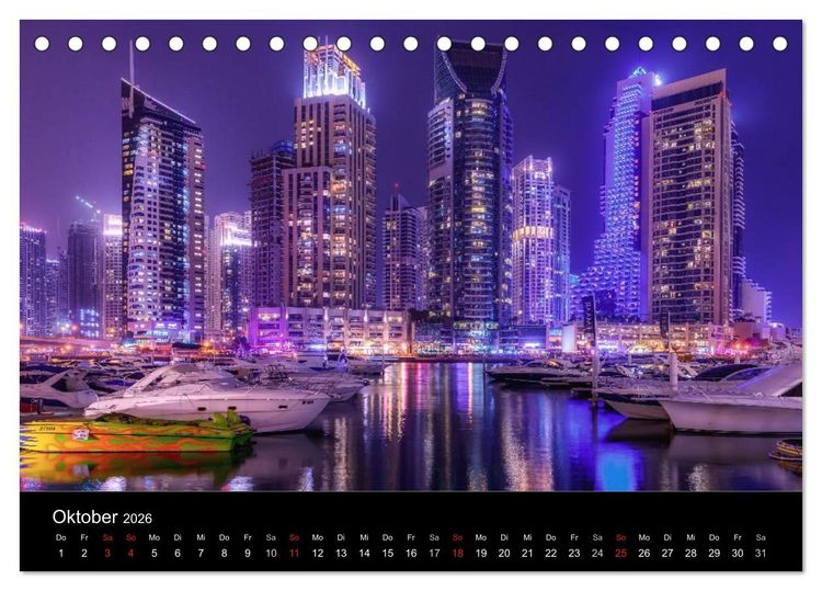 Produktbild: Dubai in Bildern (Tischkalender 2026 DIN A5 quer), CALVENDO Monatskalender