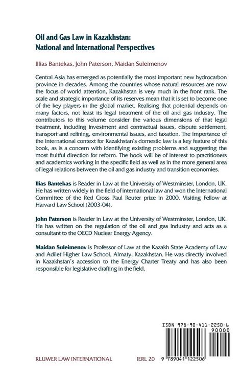 Produktbild: Oil and Gas Law in Kazakhstan