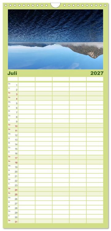 Produktbild: Familienplaner 2027 - Walchensee Panorama mit 5 Spalten (Wandkalender, 21 x 45 cm) CALVENDO