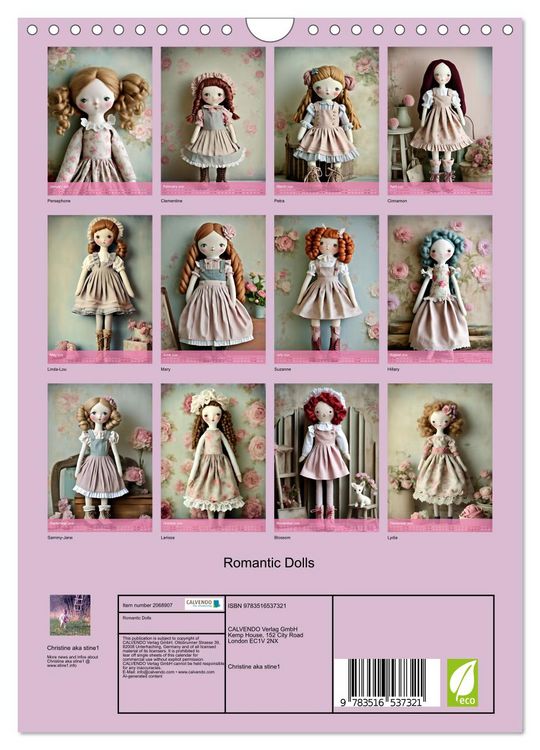 Produktbild: Romantic Dolls (Wall Calendar 2026 DIN A4 portrait), CALVENDO 12 Month Wall Calendar