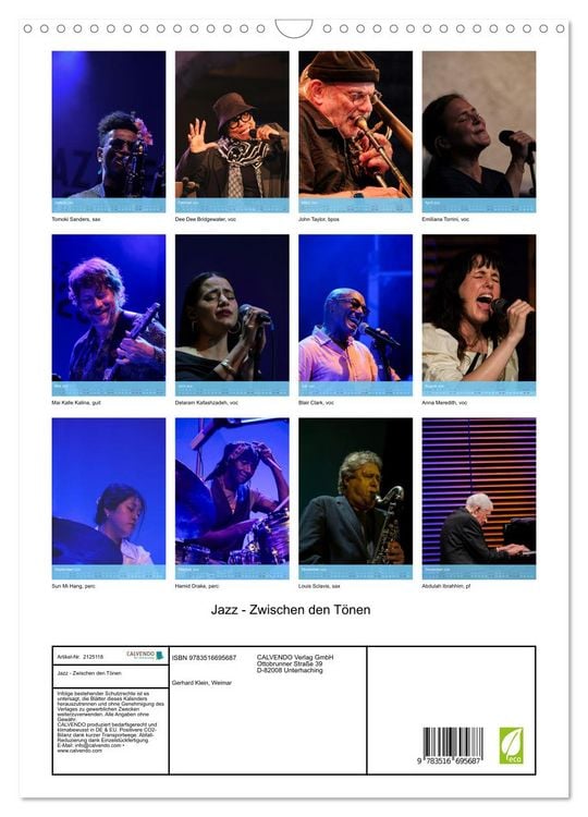 Produktbild: Jazz - Zwischen den T&ouml;nen (Wandkalender 2026 DIN A3 hoch), CALVENDO Monatskalender