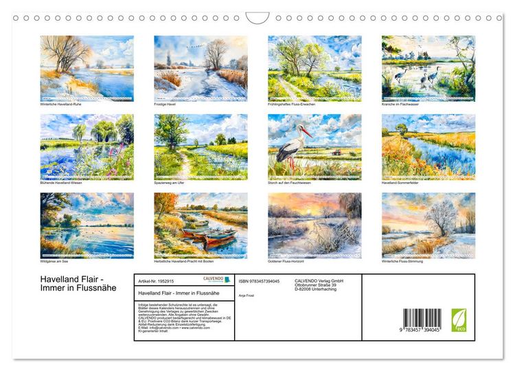 Produktbild: Havelland Flair - Immer in Flussn&auml;he (Wandkalender 2026 DIN A3 quer), CALVENDO Monatskalender