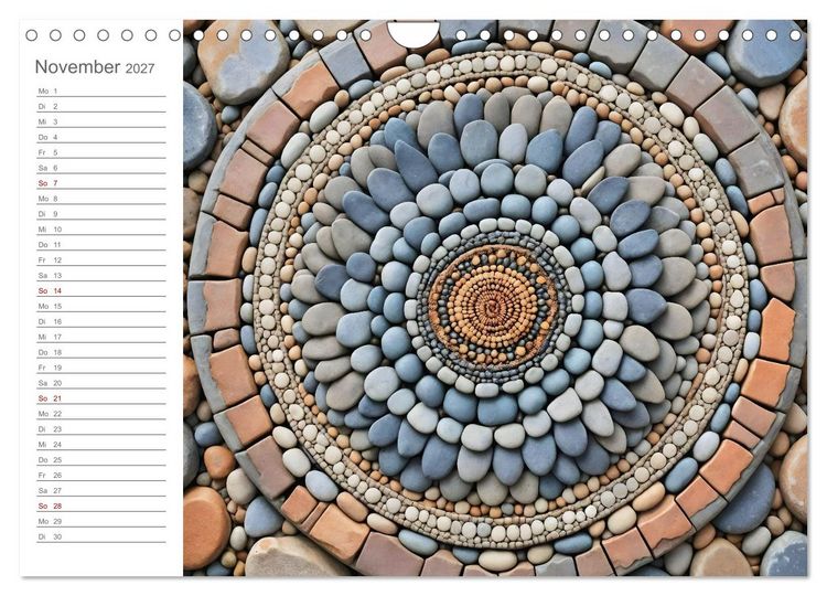 Produktbild: Natural Mandalas - Kraftvolle KI Mandalas aus Naturmaterialien (Wandkalender 2027 DIN A4 quer), CALVENDO Monatskalender