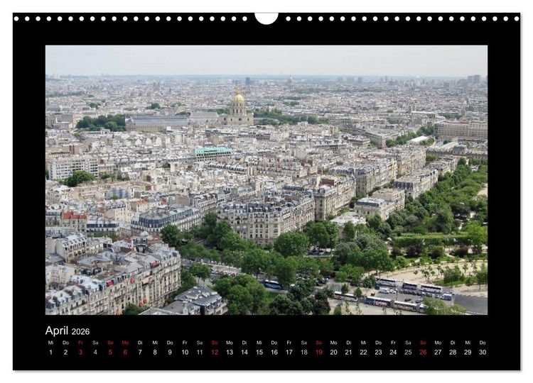 Produktbild: Paris von oben (Wandkalender 2026 DIN A3 quer), CALVENDO Monatskalender