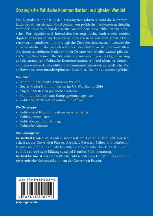 Produktbild: Strategische Politische Kommunikation im digitalen Wandel