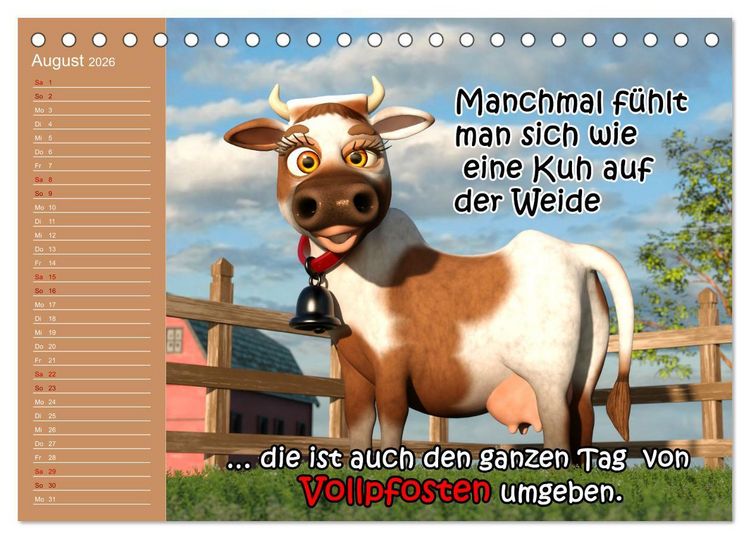 Produktbild: Tierische Toons (Tischkalender 2026 DIN A5 quer), CALVENDO Monatskalender