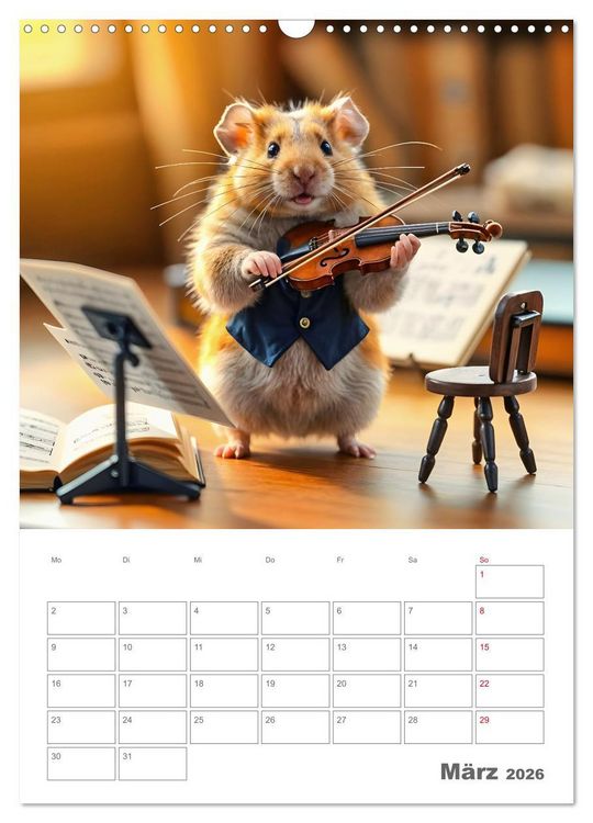 Produktbild: School Hamster - Eifrige KI Hamster pr&auml;sentieren ihre Hamsterschule (Wandkalender 2026 DIN A3 hoch), CALVENDO Monatskalender