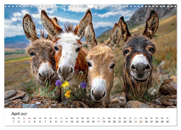 Produktbild: Esel - Humor mit langen Ohren (Wandkalender 2027 DIN A3 quer), CALVENDO Monatskalender