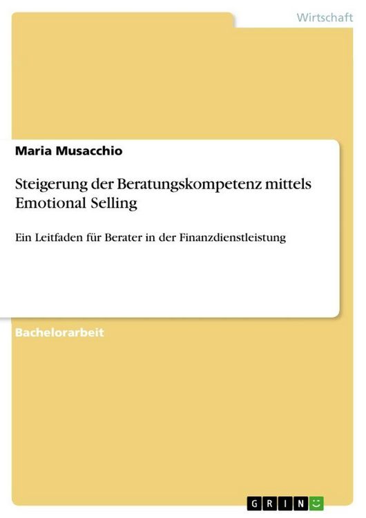 Produktbild: Steigerung der Beratungskompetenz mittels Emotional Selling