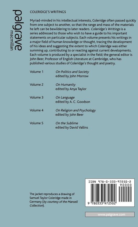 Produktbild: Coleridge's Writings: On the Sublime