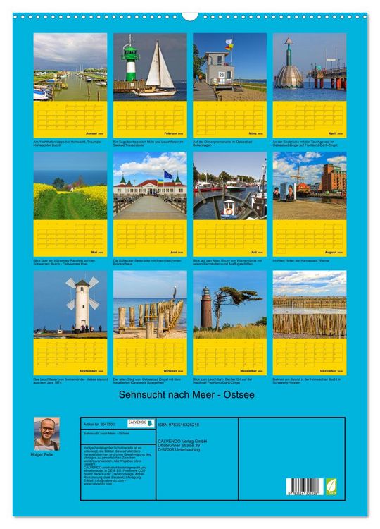 Produktbild: Sehnsucht nach Meer - Ostsee (Wandkalender 2026 DIN A2 hoch), CALVENDO Monatskalender