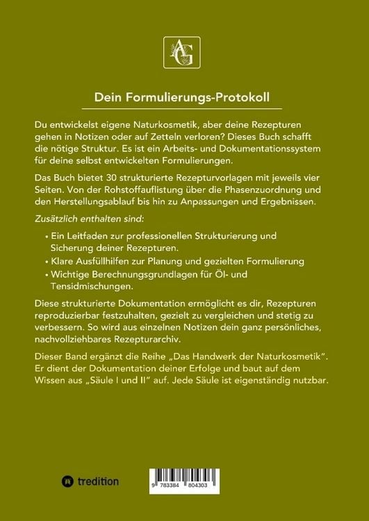 Produktbild: Naturkosmetik - Das Formel-Protokoll - S&auml;ule III - Rezepturen sichern