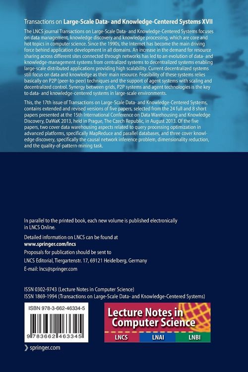 Produktbild: Transactions on Large-Scale Data- and Knowledge-Centered Systems XVII