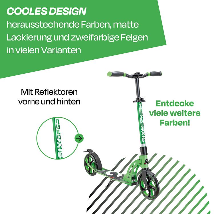 Produktbild: SIX DEGREES Alu Scooter 205 mm hellgr&Atilde;&frac14;n