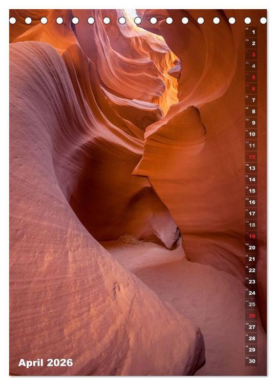 Produktbild: Antelope Canyon &ndash; Einzigartiges Naturschauspiel (Tischkalender 2026 DIN A5 hoch), CALVENDO Monatskalender