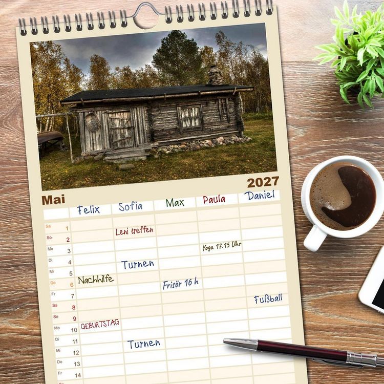 Produktbild: Familienplaner 2027 - Heimat der Samen mit 5 Spalten (Wandkalender, 21 x 45 cm) CALVENDO