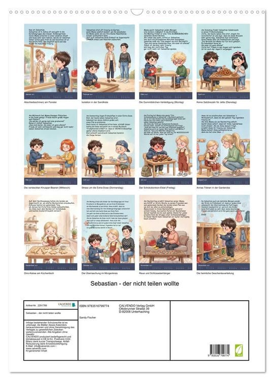 Produktbild: Sebastian - der nicht teilen wollte (Wandkalender 2027 DIN A2 hoch), CALVENDO Monatskalender