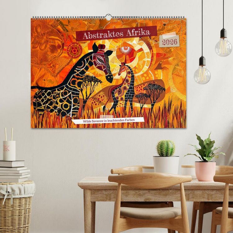 Produktbild: Abstraktes Afrika - Wilde Savanne in leuchtenden Farben (Wandkalender 2026 DIN A2 quer), CALVENDO Monatskalender