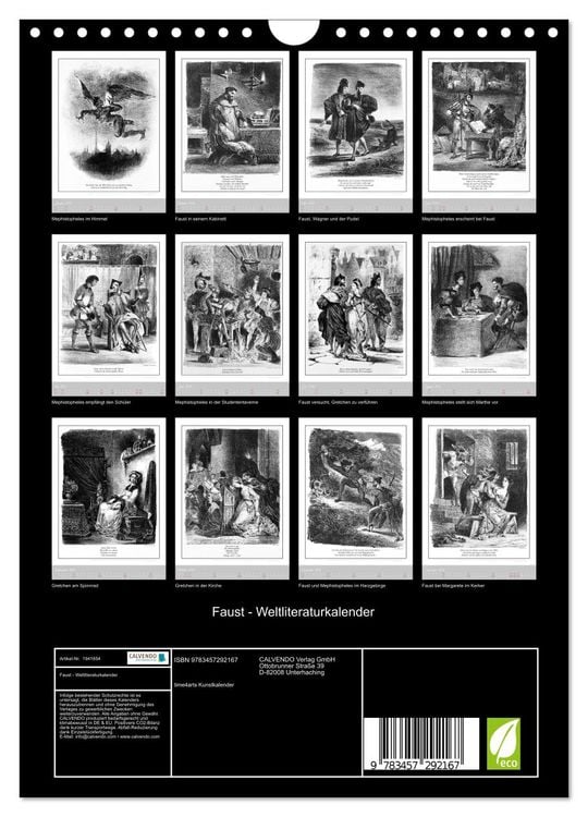 Produktbild: Faust - Weltliteraturkalender (Wandkalender 2026 DIN A4 hoch), CALVENDO Monatskalender