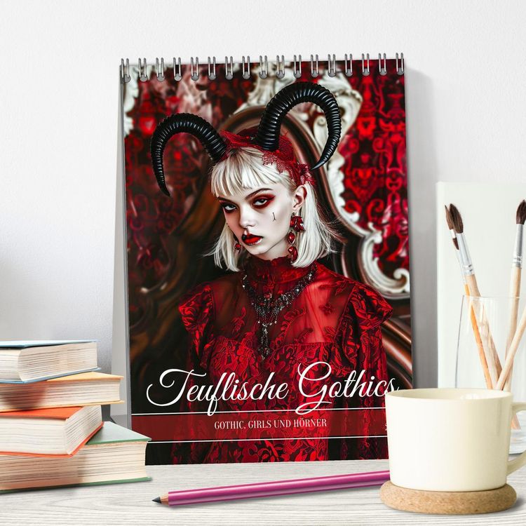 Produktbild: Teuflische Gothics - Gothic, Girls und H&ouml;rner (Tischkalender 2026 DIN A5 hoch), CALVENDO Monatskalender